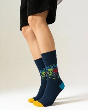 ALIENS Ufo Desenli Erkek Soket Çorap