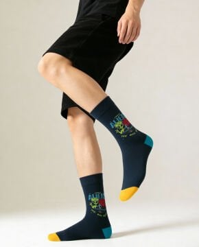 ALIENS Ufo Desenli Erkek Soket Çorap