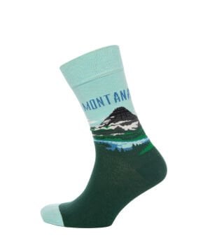 Montana Yazılı Dağ Manzara Desenli Erkek Soket Çorap