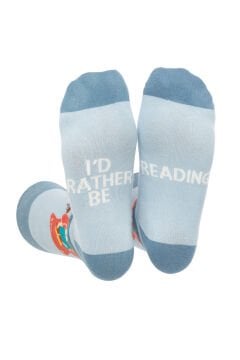 Kitap ve Kahve Desenli Erkek Soket Çorap