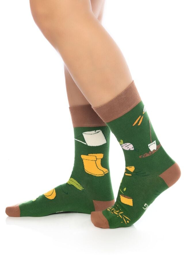 Bahçe Malzemeleri Desenli Erkek Soket Çorap