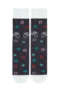 Oyun Konsolu Desenli Erkek Soket Çorap