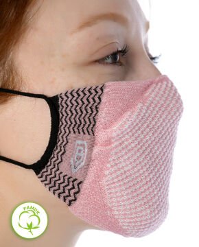 Yıkanılabilir Maske Pamuk Pembe Renk Esnek Lastikli