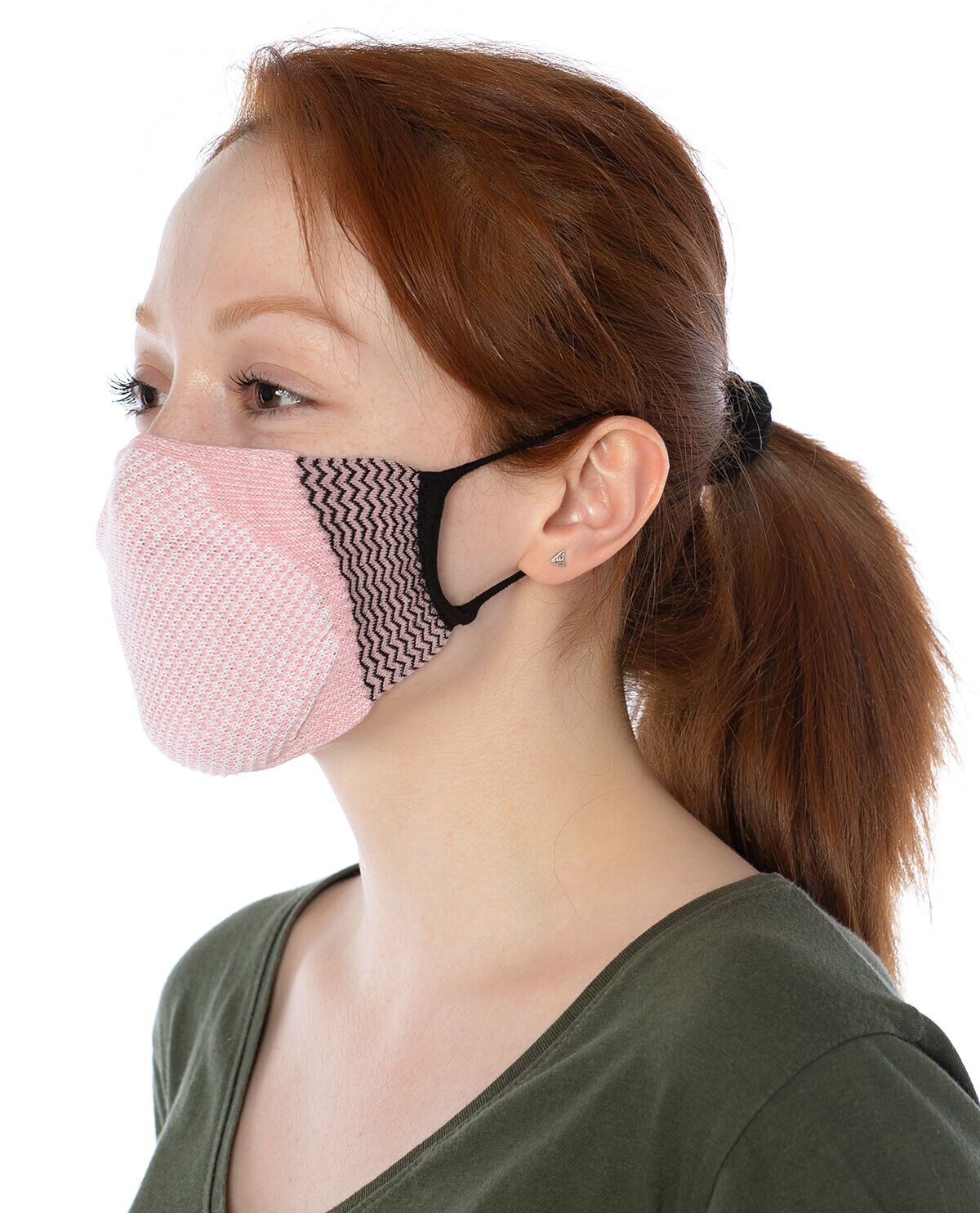 Yıkanılabilir Maske Pamuk Pembe Renk Esnek Lastikli