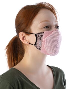 Yıkanılabilir Maske Pamuk Pembe Renk Esnek Lastikli