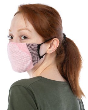 Yıkanılabilir Maske Pamuk Pembe Renk Esnek Lastikli