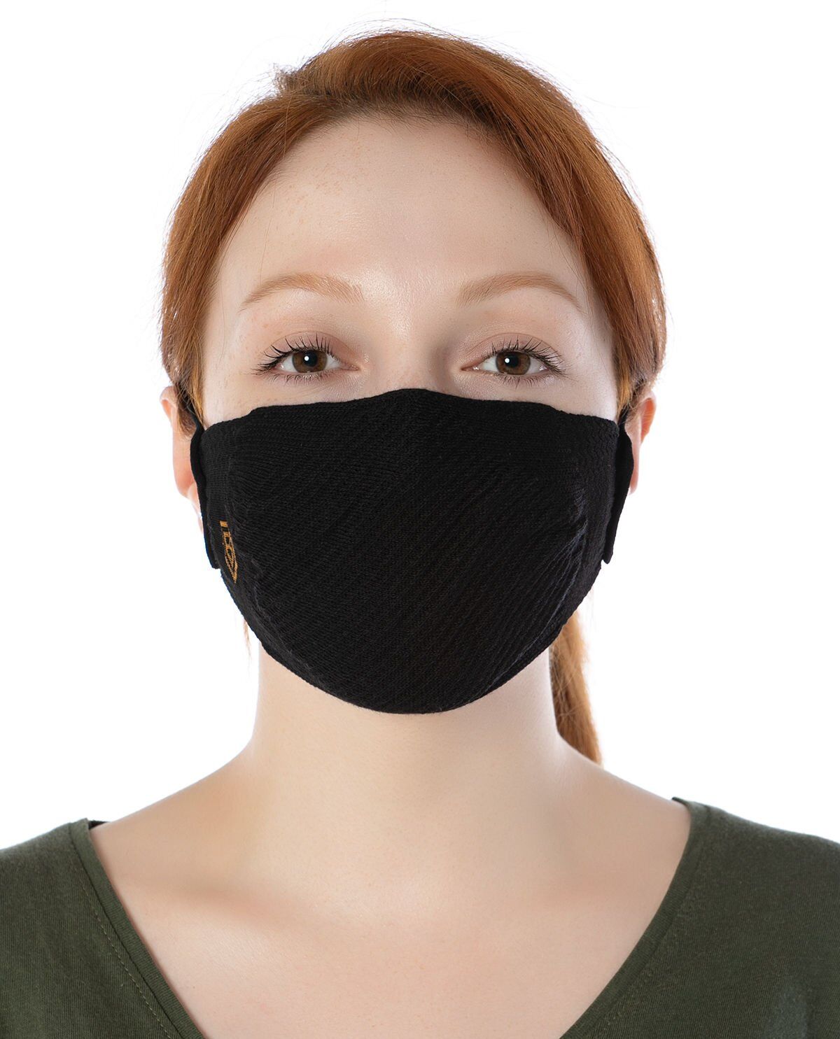 Yıkanılabilir Maske Pamuk Siyah Renk Esnek Lastikli