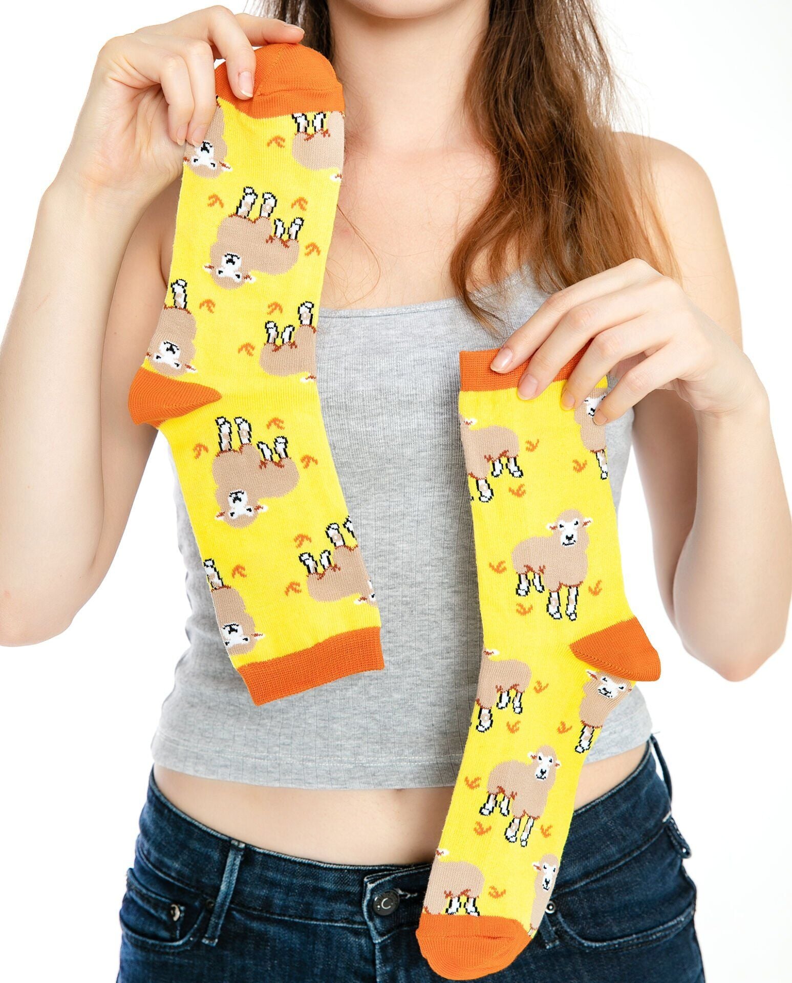 Sarı Renk Kuzu Desen Soket Çorap SARI - 35/39