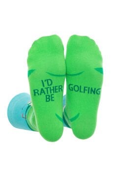 Golf Yapan İnsan Desenli Erkek Soket Çorap