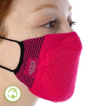 Yıkanılabilir Maske Pamuk Fuşya Renk Esnek Lastikli