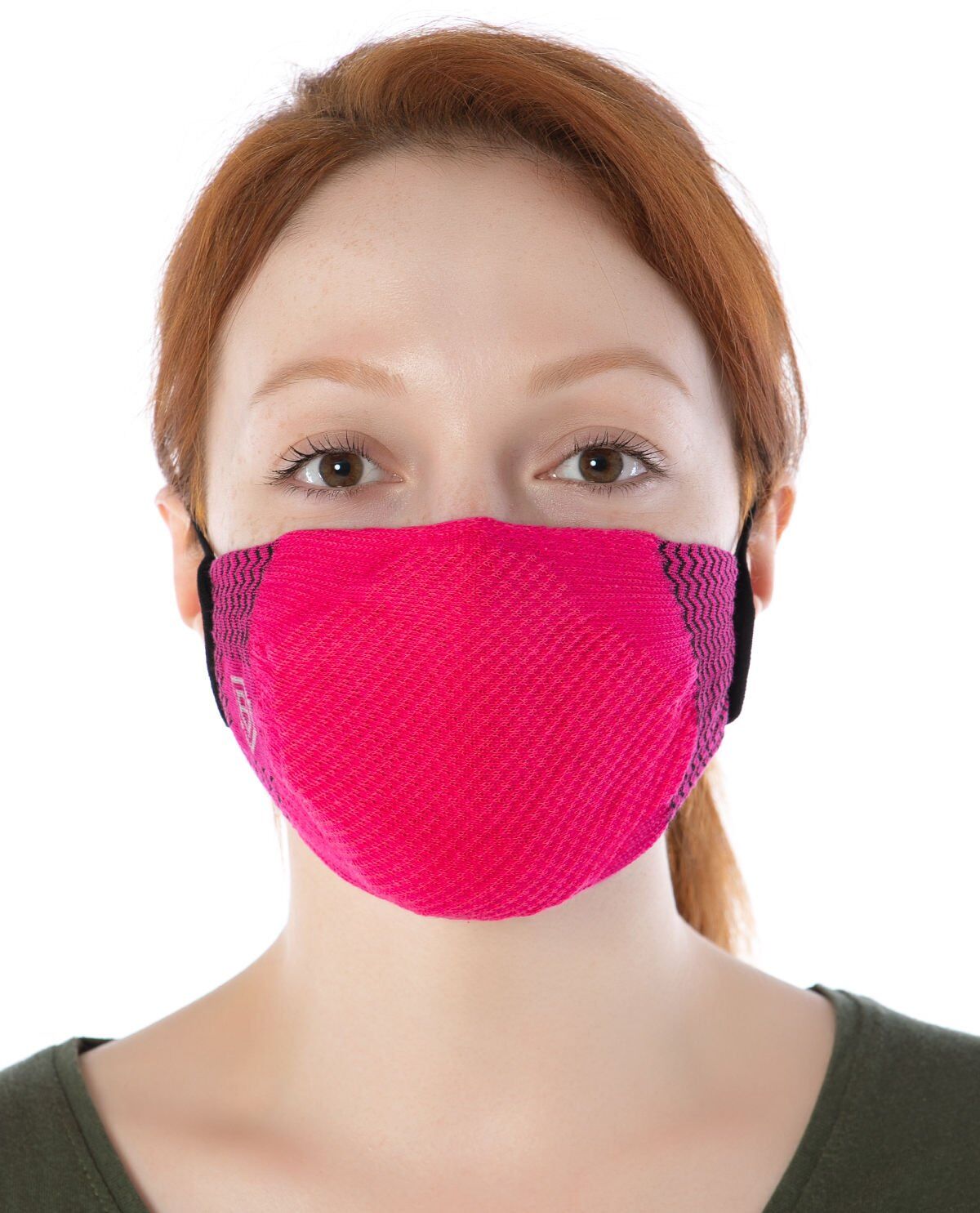Yıkanılabilir Maske Pamuk Fuşya Renk Esnek Lastikli