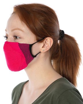 Yıkanılabilir Maske Pamuk Fuşya Renk Esnek Lastikli