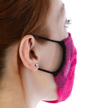Yıkanılabilir Maske Pamuk Fuşya Renk Esnek Lastikli