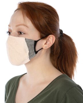 Yıkanılabilir Maske Pamuk Ten Rengi Esnek Lastikli
