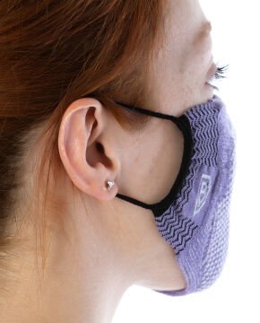 Yıkanılabilir Maske Pamuk Lila Renk Esnek Lastikli