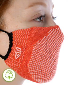 Yıkanılabilir Maske Pamuk Turuncu Renk Esnek Lastikli