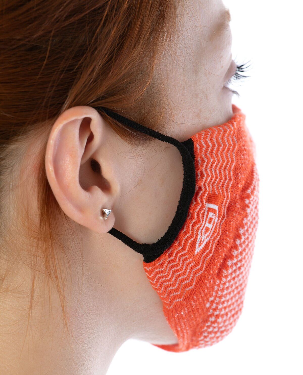 Yıkanılabilir Maske Pamuk Turuncu Renk Esnek Lastikli