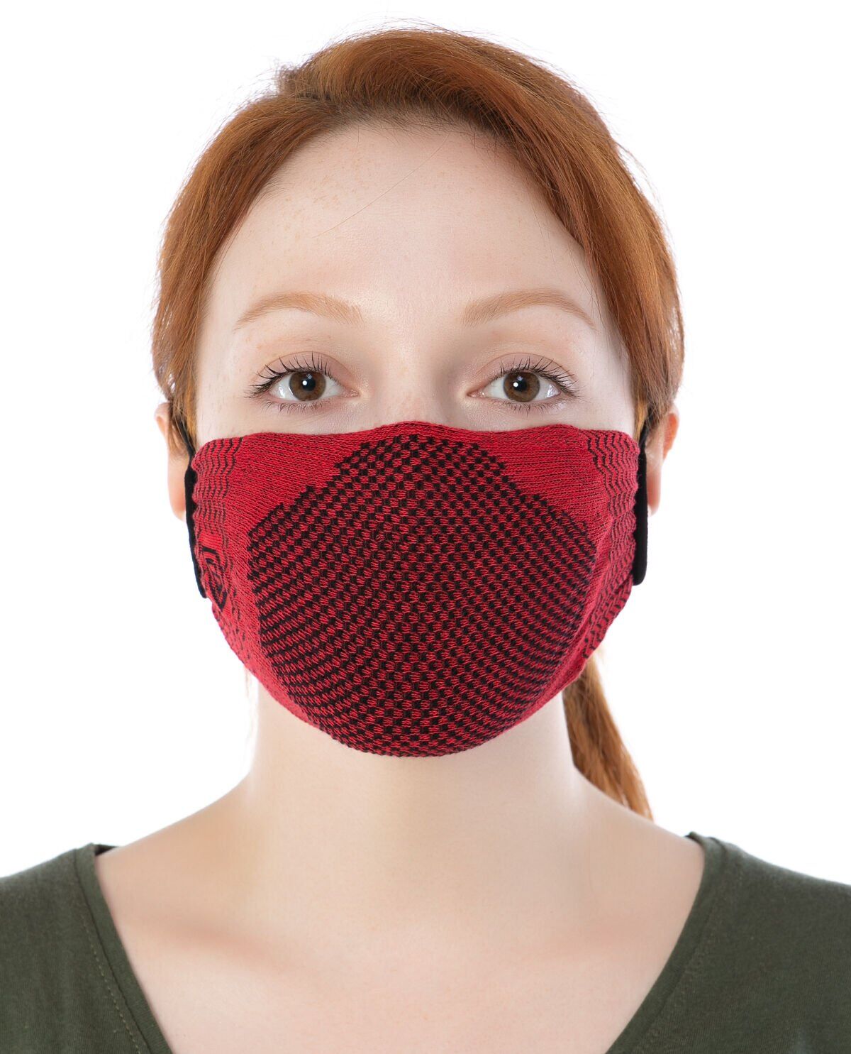 Yıkanılabilir Maske Pamuk Bordo Renk Esnek Lastikli