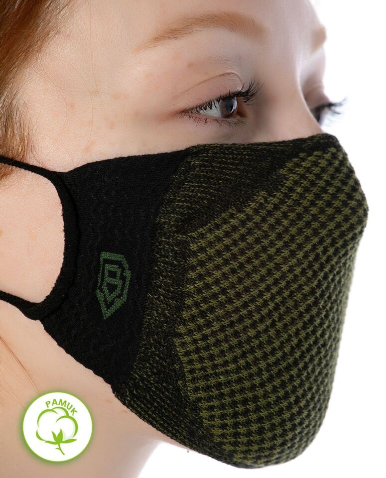 Yıkanılabilir Maske Pamuk Kamuflaj Renk Esnek Lastikli