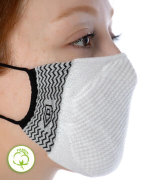 Yıkanılabilir Maske Pamuk Beyaz Esnek Lastikli