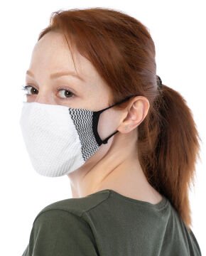 Yıkanılabilir Maske Pamuk Beyaz Esnek Lastikli