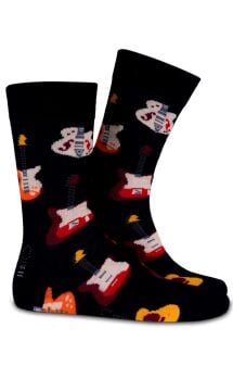 Renkli Gitar Desen Soket Çorap