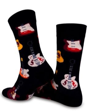 Renkli Gitar Desen Soket Çorap