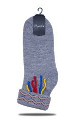Renkli Saçaklı Kışlık Çorap GRİ - 34/36