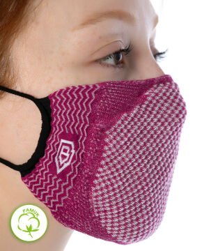 Yıkanılabilir Maske Pamuk Mor Renk Esnek Lastikli