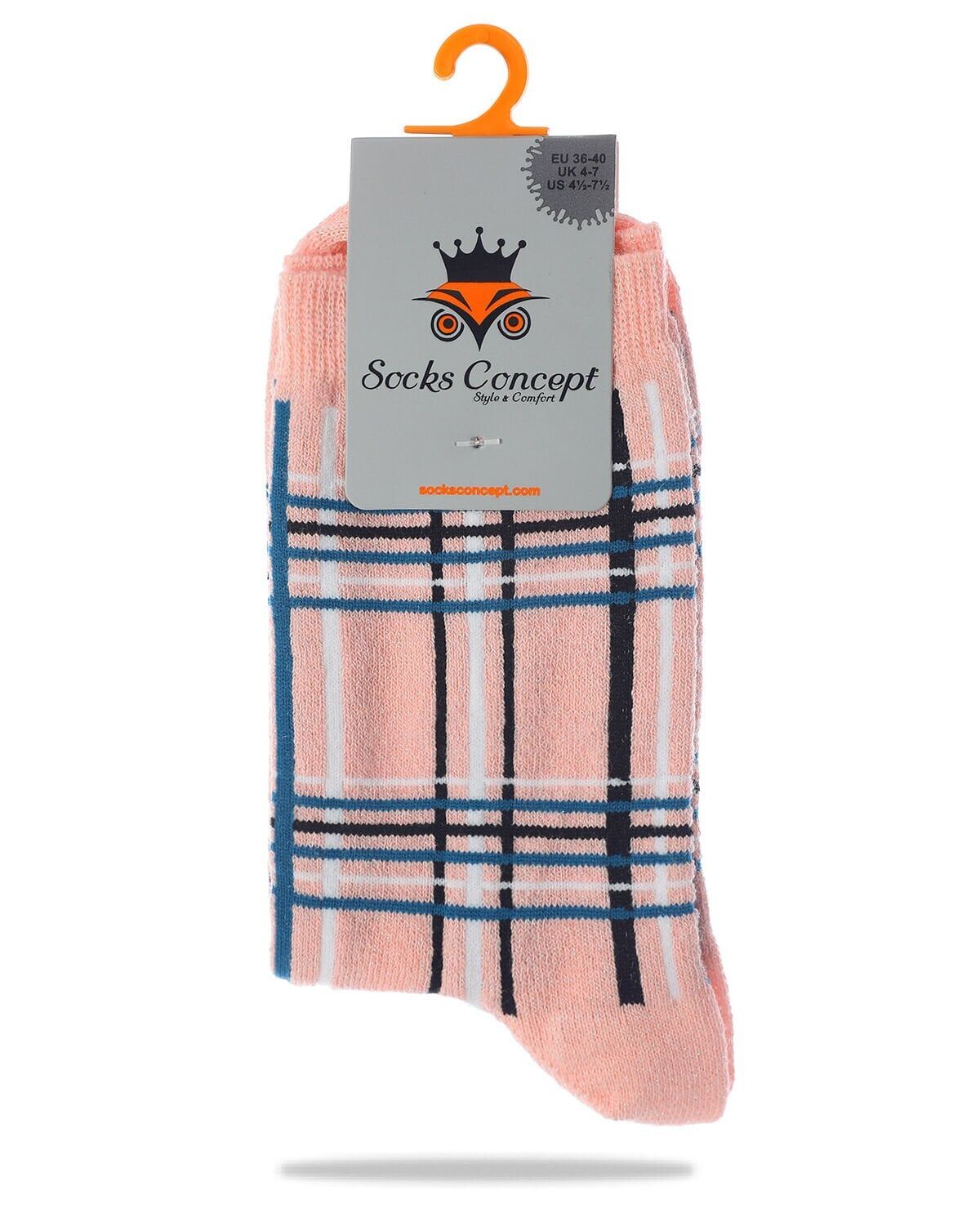 Simli Çizgi Desenli Toz Pembe Renk Soket Çorap