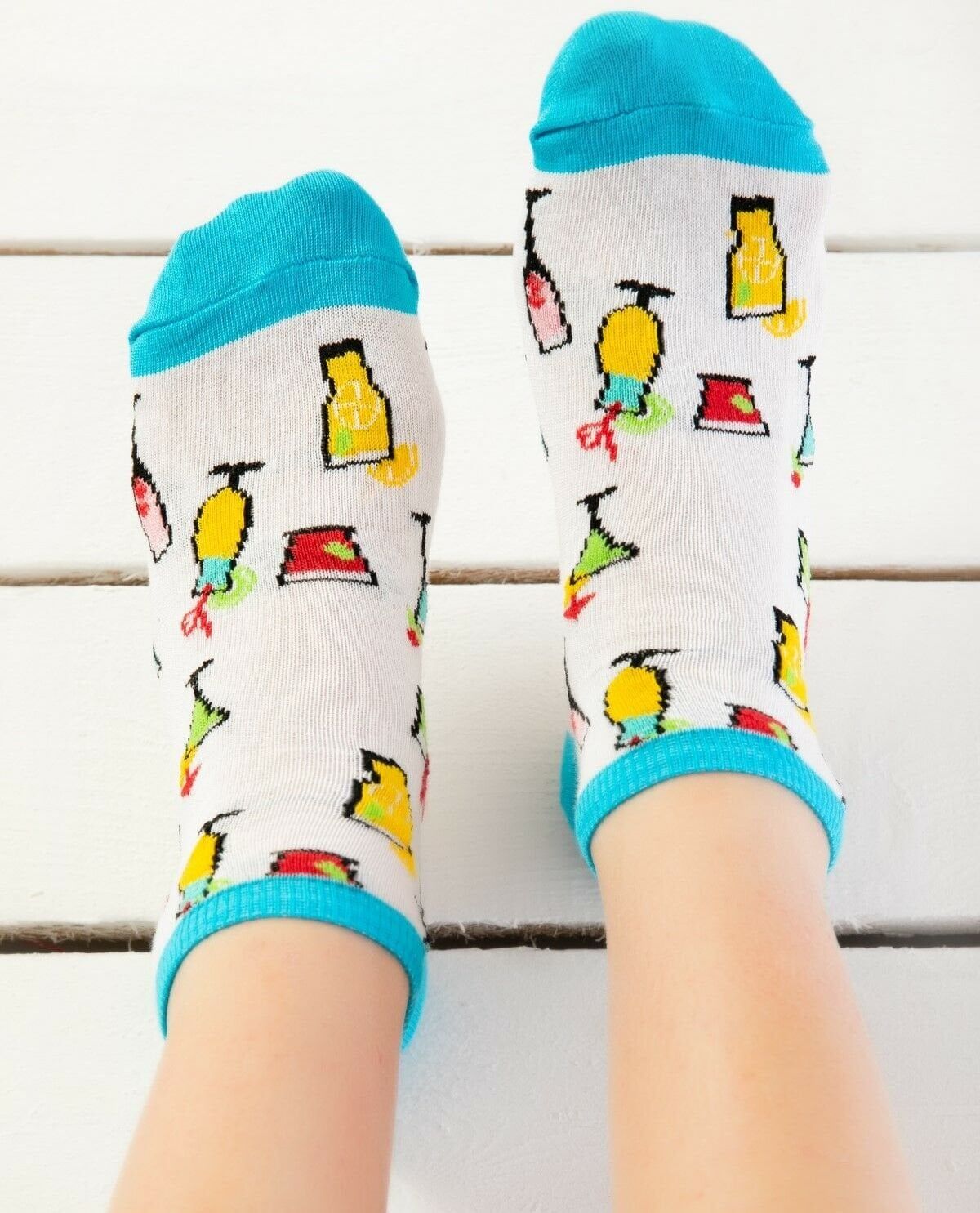 İçecek Desenli Kısa Soket Çorap