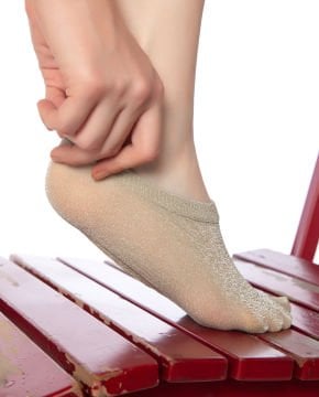 Bej Simli İnce Nylon  Babet Çorap