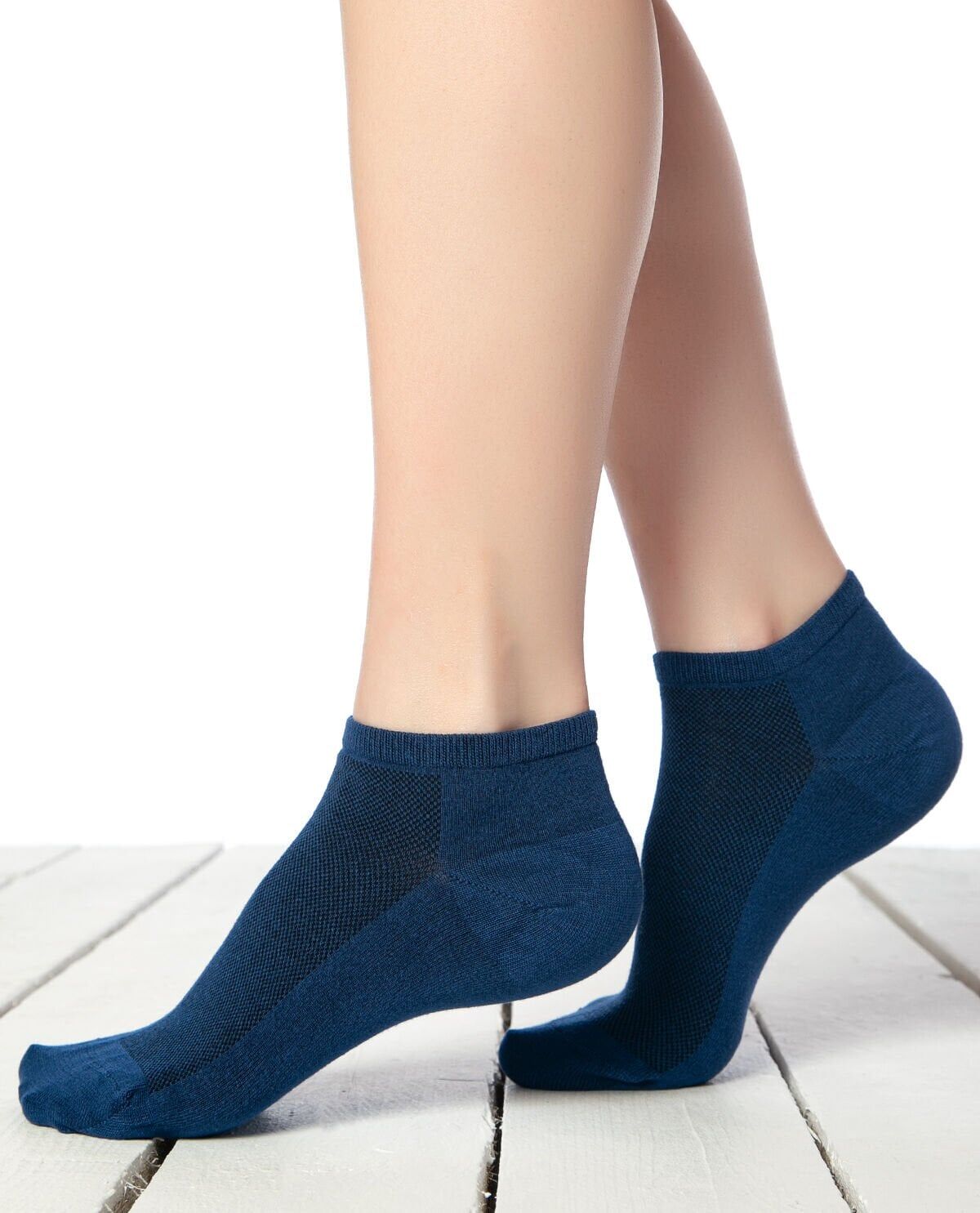 Lacivert Kısa Bambu Soket Çorap