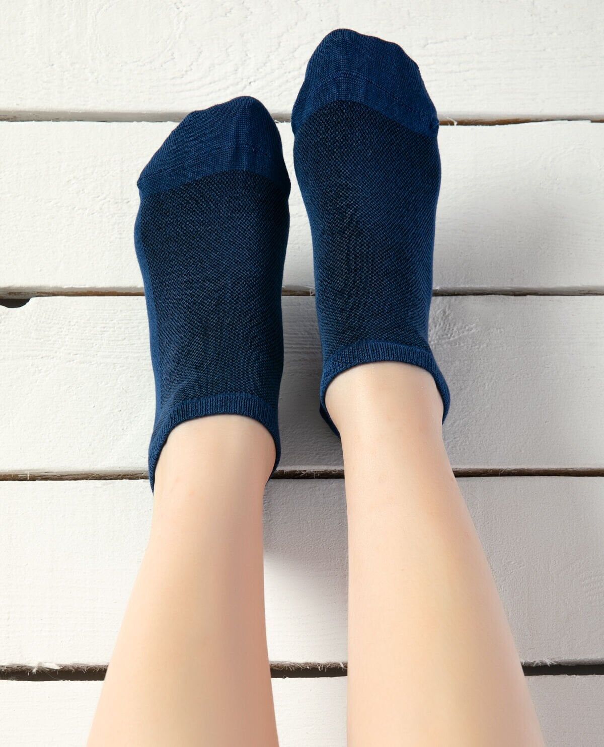 Lacivert Kısa Bambu Soket Çorap