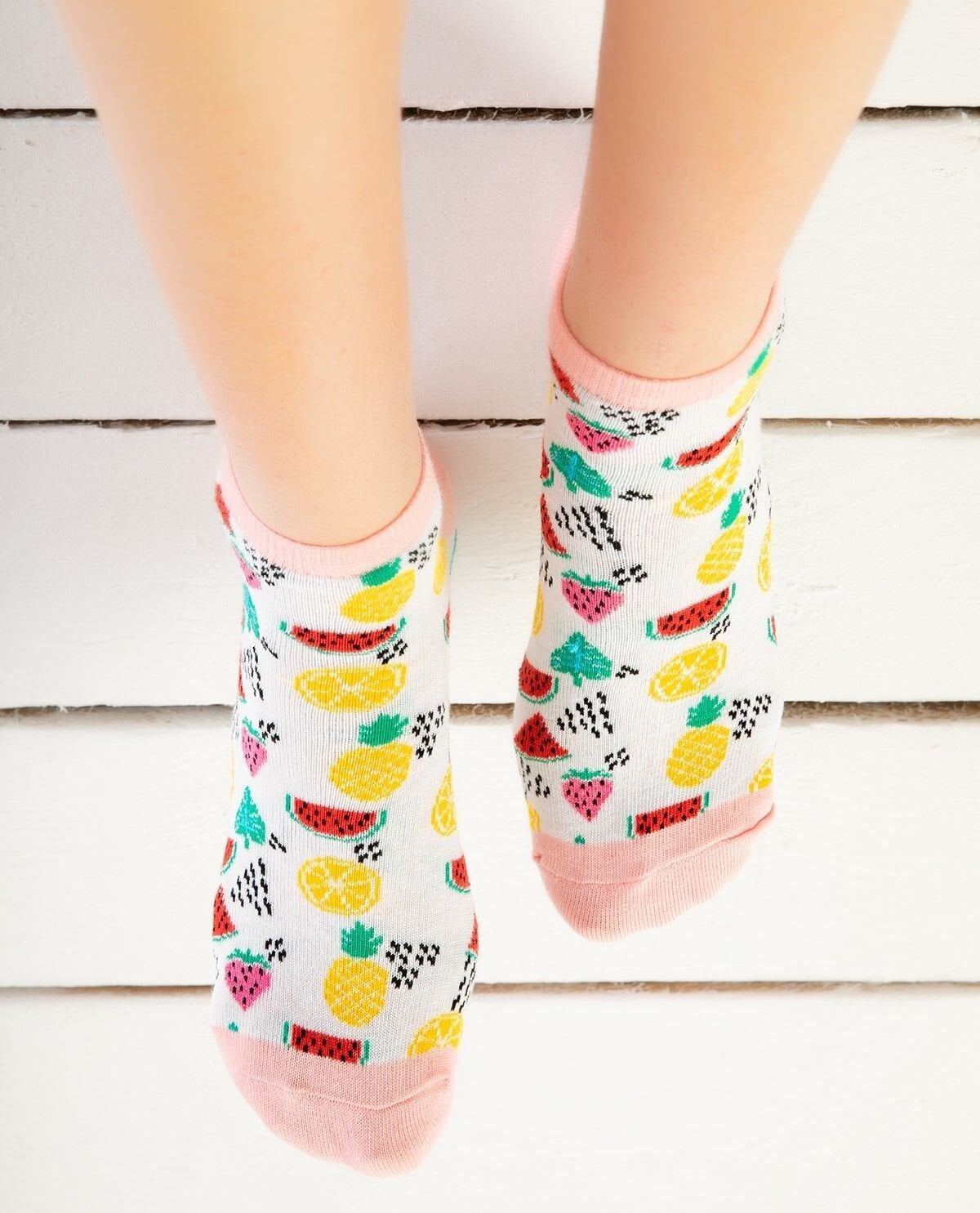 Meyve Dilimleri Desenli Kısa Soket Çorap