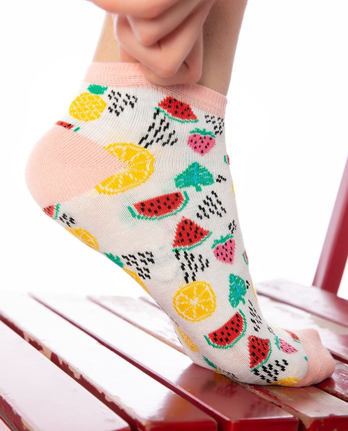 Meyve Dilimleri Desenli Kısa Soket Çorap