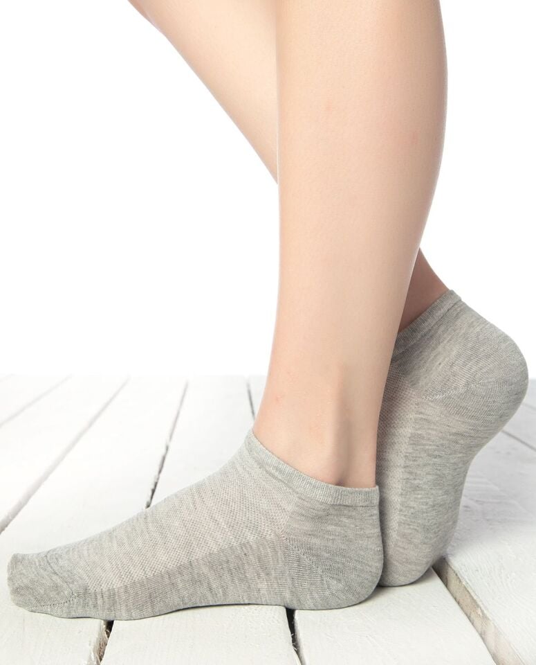 Kadın Kısa Soket Çorap Gri Renk Bambu