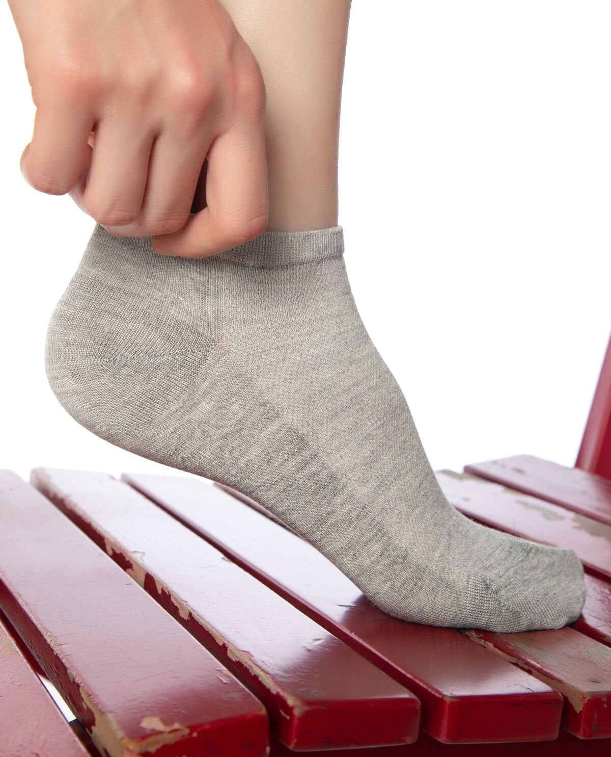 Kadın Kısa Soket Çorap Gri Renk Bambu