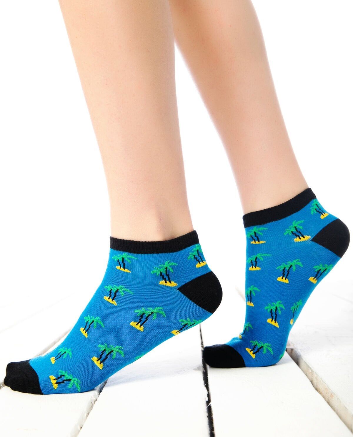 Palmiye Desenli Kısa Soket Çorap