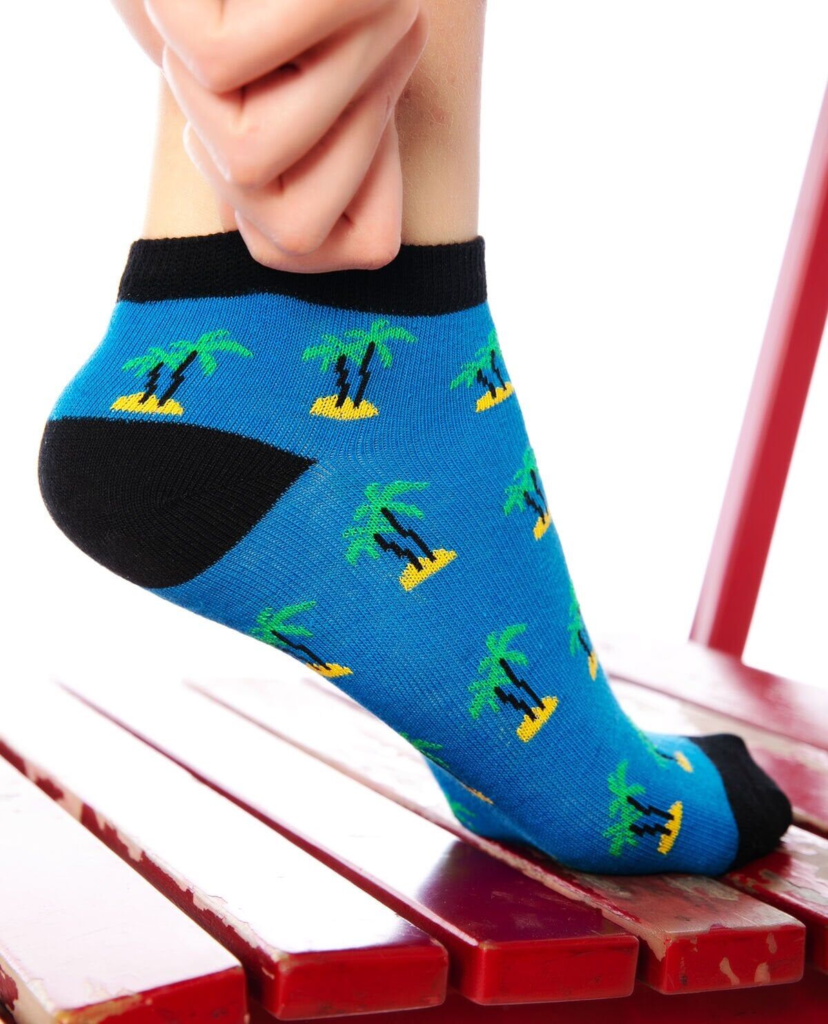 Palmiye Desenli Kısa Soket Çorap