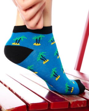 Palmiye Desenli Kısa Soket Çorap