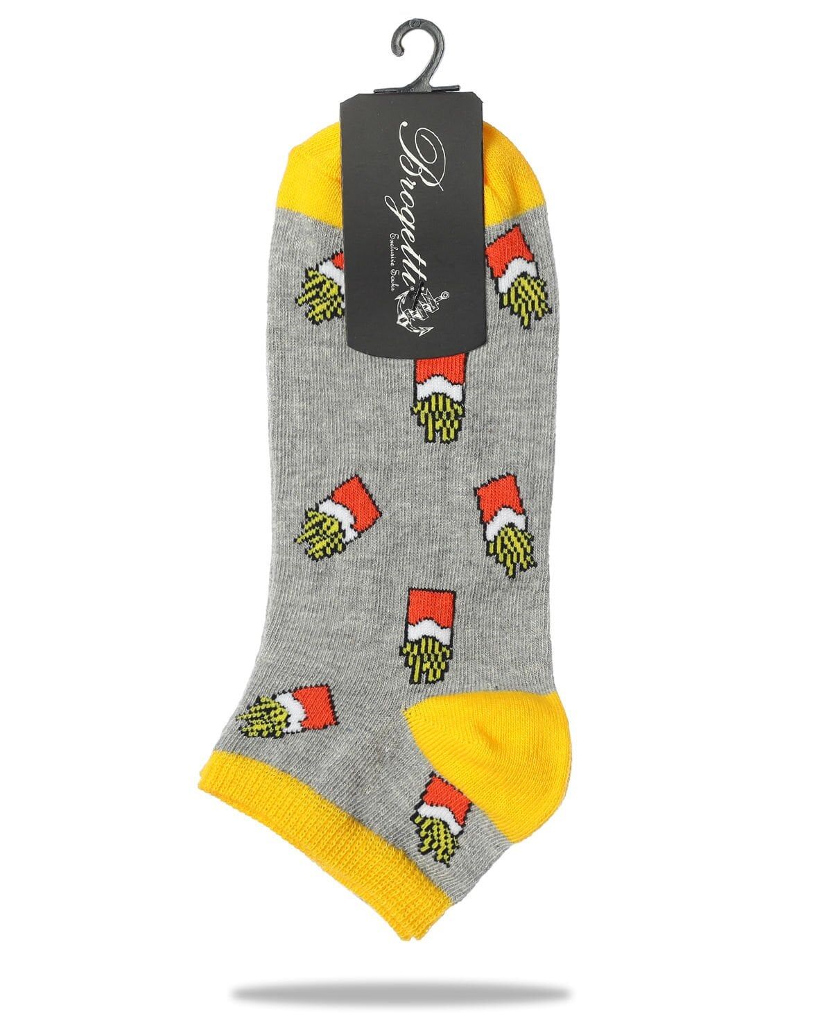 Patates Kızartması Desenli Kısa Soket Çorap