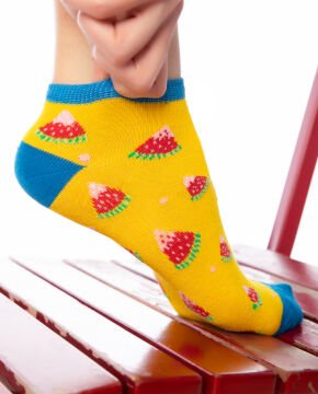 Karpuz Dilimi Desenli Kısa Soket Çorap