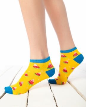 Karpuz Dilimi Desenli Kısa Soket Çorap