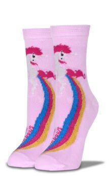Toz Pembe Renk Gökkuşağı Unicorn Desen Soket Çorap