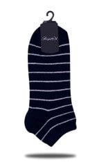 Siyah Renk Beyaz Çizgi Desen Soket Çorap SİYAH - TEK BEDEN