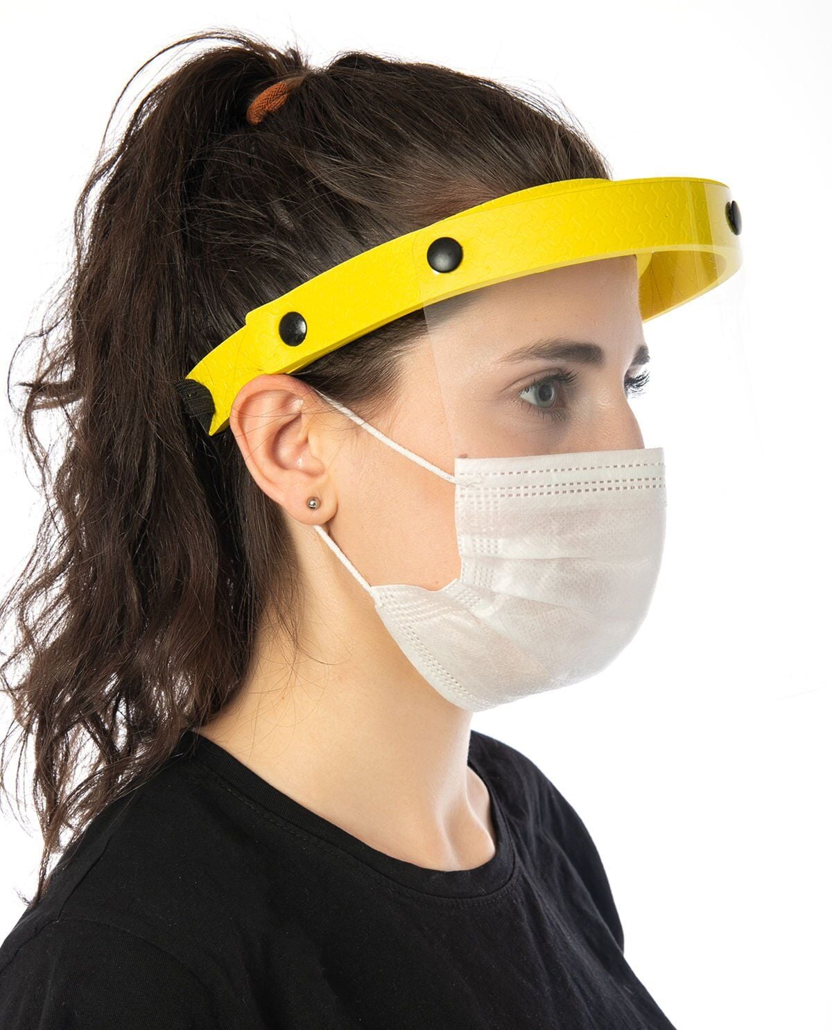 Yüz Koruyucu Siperlik Hafif Rahat Kullanım Sarı Renk Eva