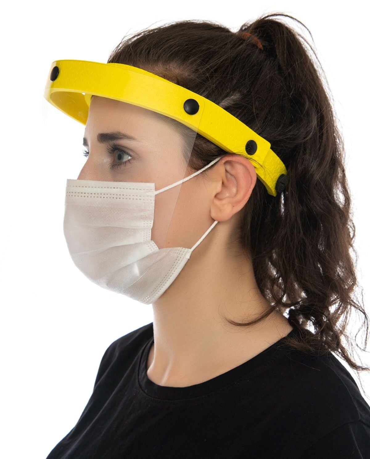 Yüz Koruyucu Siperlik Hafif Rahat Kullanım Sarı Renk Eva