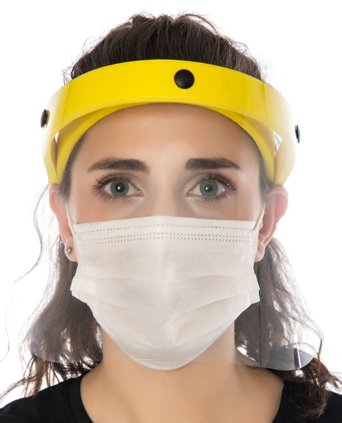 Yüz Koruyucu Siperlik Hafif Rahat Kullanım Sarı Renk Eva