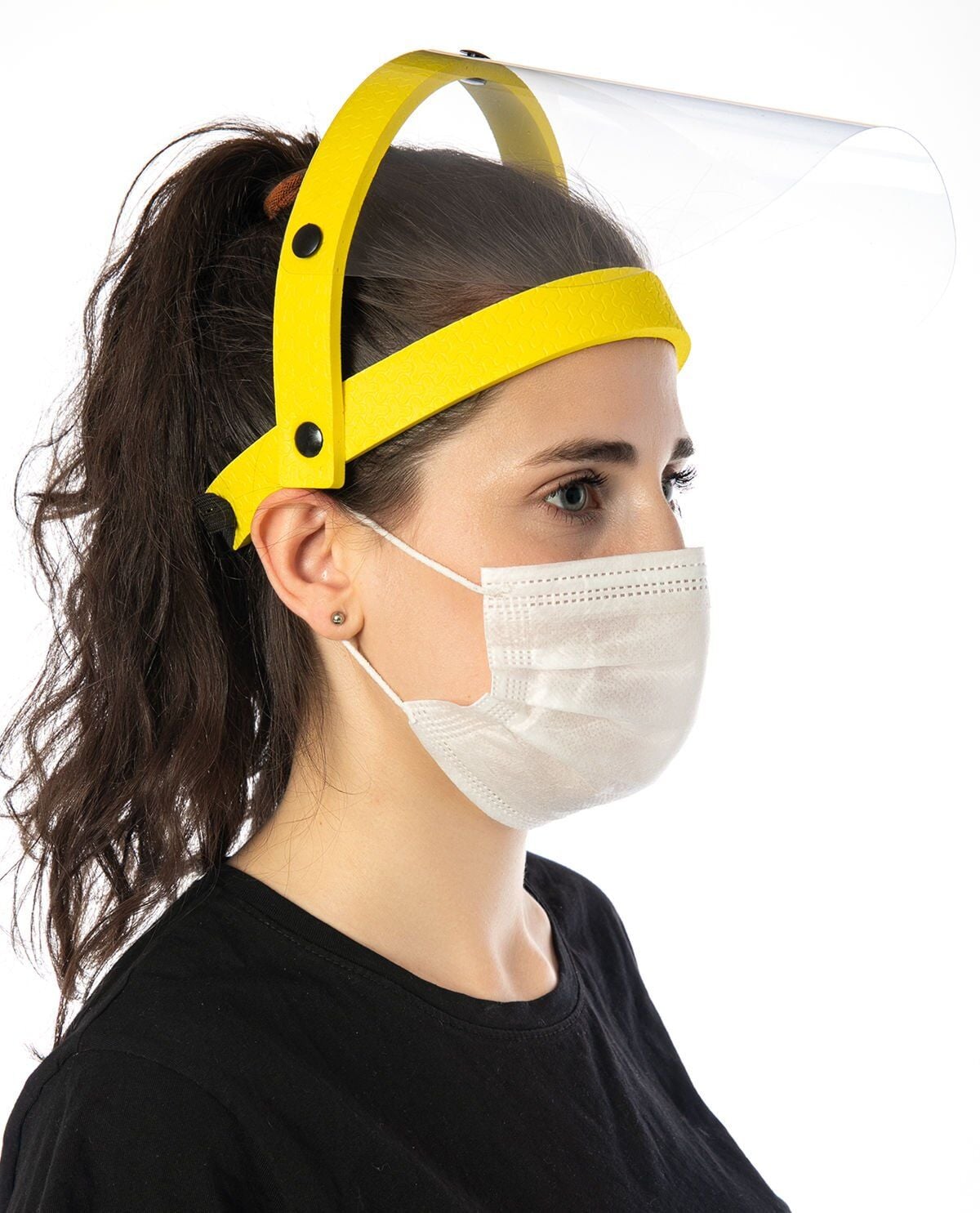 Yüz Koruyucu Siperlik Hafif Rahat Kullanım Sarı Renk Eva